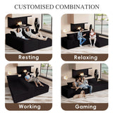 GLAMOUT 105" Convertible Sectional Couch with L-Shape Chaise, Modern Modular Sofa with Deep Seat, 3-Seater Comfy Cloud Couches for Living Room, Bedroom, No Assembly Required, Black GLAMOUT