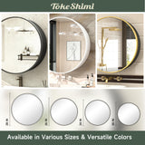 TokeShimi 20 Inch Round Black Medicine Cabinet for Bathroom with Vanity Mirror Small Metal Framed Bathroom Mirrored Cabinet for Wall Mounted Only Circle Farmhouse Medicine Cabinet Removable Shelves TokeShimi