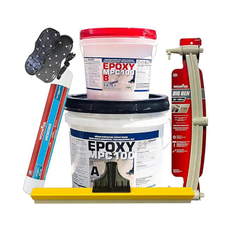 MPC-100 3-Gallon Floor-and-Countertop Epoxy-Resin Kit, Includes 20-Inch Squeegee Trowel, 18-Inch Roller, 18-Inch Roller Frame, and Spiked Shoes Master Protective Coatings