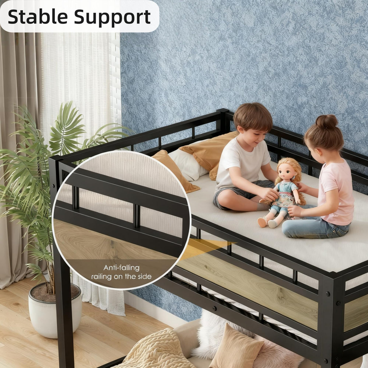 SogesGame Loft Bed with Stairs, Twin Loft Bed with Storage Drawers, Loft Bed for Kids and Teens, Space-Saving Heavy-Duty Bed Frame, No Box Spring Needed, Easy Assembly, Black SogesGame