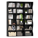 Gyfimoie 71" Triple Wide Bookshelf, 6 Tier Tall Bookcase with Storage, Large Book Shelves with 18 Open Display Shelves, Black Bookcase for Living Room, Study, Home Office, Library (Black) Gyfimoie