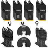 AMZBSAW 30 PCS Oscillating Tool Blades, 6 Types Oscillating Saw Blades for Metal Nails and Wood Plastic, Professional Multi Tool Blades Kits Fit Bosch Dewalt Ryobi Milwaukee AMZBSAW