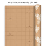 Hallmark Christmas Wrapping Paper Rolls - Green Trees, White Pine Cones on Recyclable Brown Kraft Gift Wrap Paper (Set of 2 Rolls: 150 sq. ft. ttl.) for Holiday Parties, Winter Weddings Hallmark