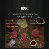 Teakhaus Butcher Block Cutting Board - Large Wooden Cutting Board - Teak End Grain Wood - Knife Friendly - FSC Certified Teakhaus