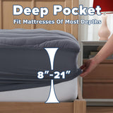 ELVEN HOME King Mattress Pad for Back & Hip Pain Relief, Pillow Top Cooling Bed Topper Quilted Fitted, Hotel Quality Deep Pocket Soft King Mattress Protector Cover Washable (78x80 inch, Grey) Elven Home