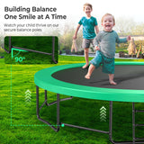 Lyromix 16FT Outdoor Trampolines for Kids and Adults, Pumpkin Trampolin with Curved Poles, Recreational Trampolin with Basketball Hoop and Safety Enclosure Net for Kids and Adults Lyromix