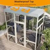 MegaChoice 70" Large Wood Catio Outdoor Cat Enclosure, Outdoor Cat Cage with Waterproof Cover,Wooden Walk in Cat Shelter Platforms & 2 Resting Box, UV Resistant (Grey) MegaChoice