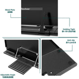 Readaeer Metal Book Stand for Desk Portable Document Holder for Cook Book, Music Book, iPad, Laptop, Reading Rest with 7 Adjustable Positions and Page Paper Clips READAEER