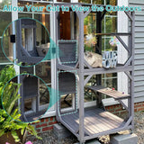 Catio Outdoor Cat Enclosure,Cat House with Wheels,Upgraded Resting Box,Waterproof Roof for Patio Garden Suumerpety