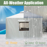 Domi Gazebo Cover for 12'x14' Gazebo, All Weather Universal Gazebo Winter Cover with Premium 200g Waterproof PE Fabric, Sidewalls, Mesh Windows, Patio Cover for Winter Gazebo domi outdoor living