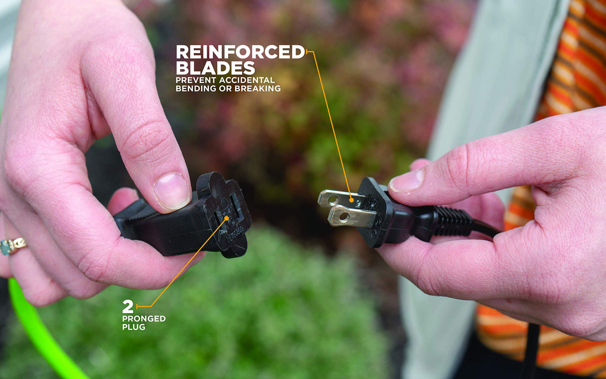 Yard Master Outdoor Extension Cord, 120 Foot Light Duty, Water Resistant, Flexible, 16 Gauge 2 Prong, Lime Green, 9940010 Yard Master