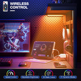 Grandder Gaming Desk 40 Inch with Power Outlet and LED Light, Computer Desk with Reversible Shelves and Storage Drawer, Pc Small Desk for Home Office Table with Bag, Carbon Fiber Black Grandder