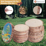 Genround Wooden Crafts Kit for Boys and Girls, Glow in The Dark,20pcs Wood Slices with Painting Craft Activities Kits,Creative Art Toys for Boys and Girls Genround