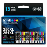 E-Z Ink Compatible Ink Cartridges Replacement for Canon 250 251 XL PGI-250XL CLI-251XL to use with PIXMA MX922 MX920 IX6820 MG5520 MG7520 IP8720 MG6620 MG6320 MG7120 (15 Pack) E-Z Ink