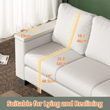 LIKIMIO Sofas Couches for Living Room, with Storage Wide Armrest, 80" Chenille 3 Deep Seater Couch, Skin-Friendly, Easy to Install(Beige) LIKIMIO