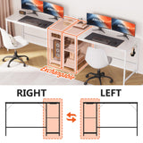 JOISCOPE Home Office Desk with Double Reversible Side Shelves and Headphone Hooks, Computer Desk for Working, Gaming, Studying, 60 inches, White JOISCOPE