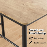 Farini 47 inch Counter Height Bar Table, Rectangular Dining Counter Tables with Metal Legs,Brown Farini