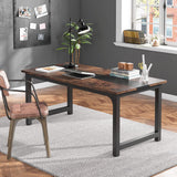 Tribesigns 63” Executive Desk, Large Office Computer Desk with Thicken Frame, Modern Simple Workstation Business Furniture for Home Office, Vintage Brown/Black Tribesigns