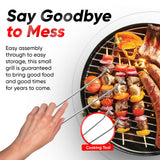 Gas One – 14-inch Portable Barbecue Grill with 3-Point Locking Lid for Heat Preservation – Dual Venting System – Small Charcoal Grill for Backyard, Camping, Boat Gas One