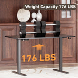 Ywin Electric Height Adjustable Standing Desk, Sit Stand Desk Workstations with Hook, Ergonomic Desk for Home Office Stand Up Desk with Wheels (Black, 48 * 24 inch) Ywin