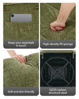 GarveeHome Rocking Recliner Chair, 360° Swivel Rocker Chair for Living Room, Upholstered Fabric Glider Nursery Chair with Side Pockets for Small Spaces, q235 Steel Frame Lazy Boy Recliner Single Sofa GarveeHome