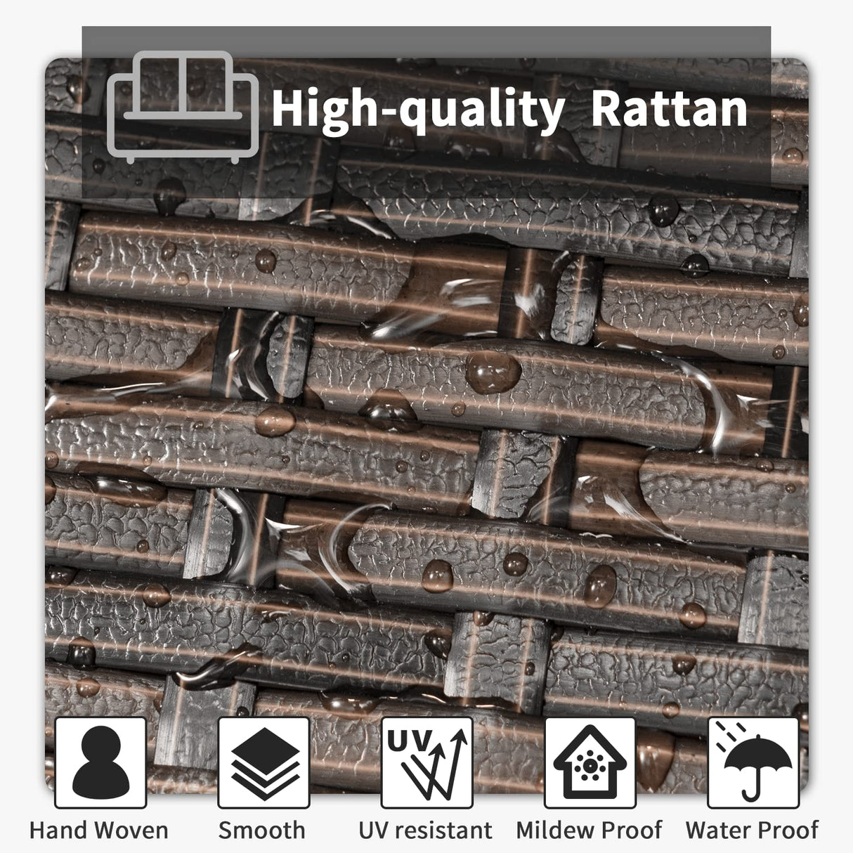 Homall 4 Pieces Patio Furniture Sets Rattan Chair Wicker Conversation Sofa Set, Outdoor Indoor Backyard Porch Garden Poolside Balcony Use (Beige) Homall