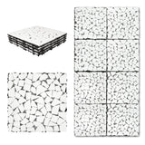 SUNWINGS 4PCS Natural Stone Interlocking Deck Tiles 12"x12" Pebble Waterproof Patio Deck, Outdoor Indoor Floor Decking Tiles for Porch Poolside Balcony Backyard, White sunwings