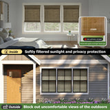 LazBlinds Driftwood Cordless Bamboo Roman Shades – Room Darkening Privacy Blinds for Windows (30.5" W x 64" H) LazBlinds