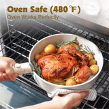 SENSARTE 17 Piece Pots and Pans Set, Nonstick Detachable Handle Cookware, Induction Kitchen Cookware Set with Removable Handle, Healthy Non Stick RV Cookware, Dishwasher ＆ Oven Safe, PFOA Free (White) SENSARTE