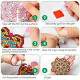 Yeaqee 8 Pcs Diamond Art Bookmarks Mandala Diamond Painting Art Kits for Adults Book Lovers DIY Acrylic Crystal Pendant Bookmark Beginners Home Office Painting Reading Present Yeaqee