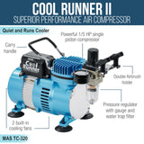 Master Airbrush Cool Runner II Dual Fan Airbrushing System Kit - Air Brush Kit with Air Compressor & 3 Airbrushes, 0.2, 0.3 mm Gravity & 0.8 mm Siphon Feed, Holder & Learning Guide Manual Master Airbrush