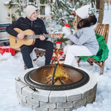 YITAHOME 30in Steel Replacement Fire Bowl with Round Spark Screen, Poker and Detachable Grate, Wood Burning Fire Pit Bowl for DIY or Existing Outdoor Patio Fire Pit YITAHOME