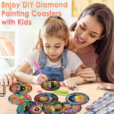 ijbnhd 8 Pcs Sun & Moon Diamond Art Coasters with Holder-DIY Sun & Moon Diamond Painting Coasters 5D Art Coaster with Cork Pads for Adults for Holiday Gift ijbnhd