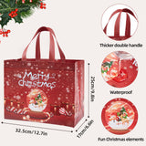 YANGTE 8 Pack Christmas Gift Bags with Handles, Large Non-Woven Tote Bags for Wrapping Xmas Party Favors, 12.8"x9.8"x6.7 YANGTE