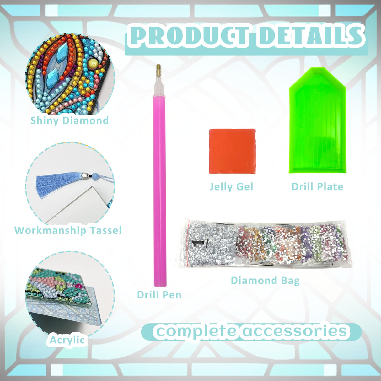 SEREDH 12 Pcs DIY Celtic Diamond Art Bookmarks Kit: 12 Unique Bible-Themed Designs, Acrylic Dotz, Rhinestone Bookmarks with Tassels SEREDH