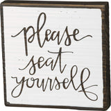 Primitives by Kathy Please Seat Yourself Inset Bathroom Home Décor Sign One Size Primitives by Kathy