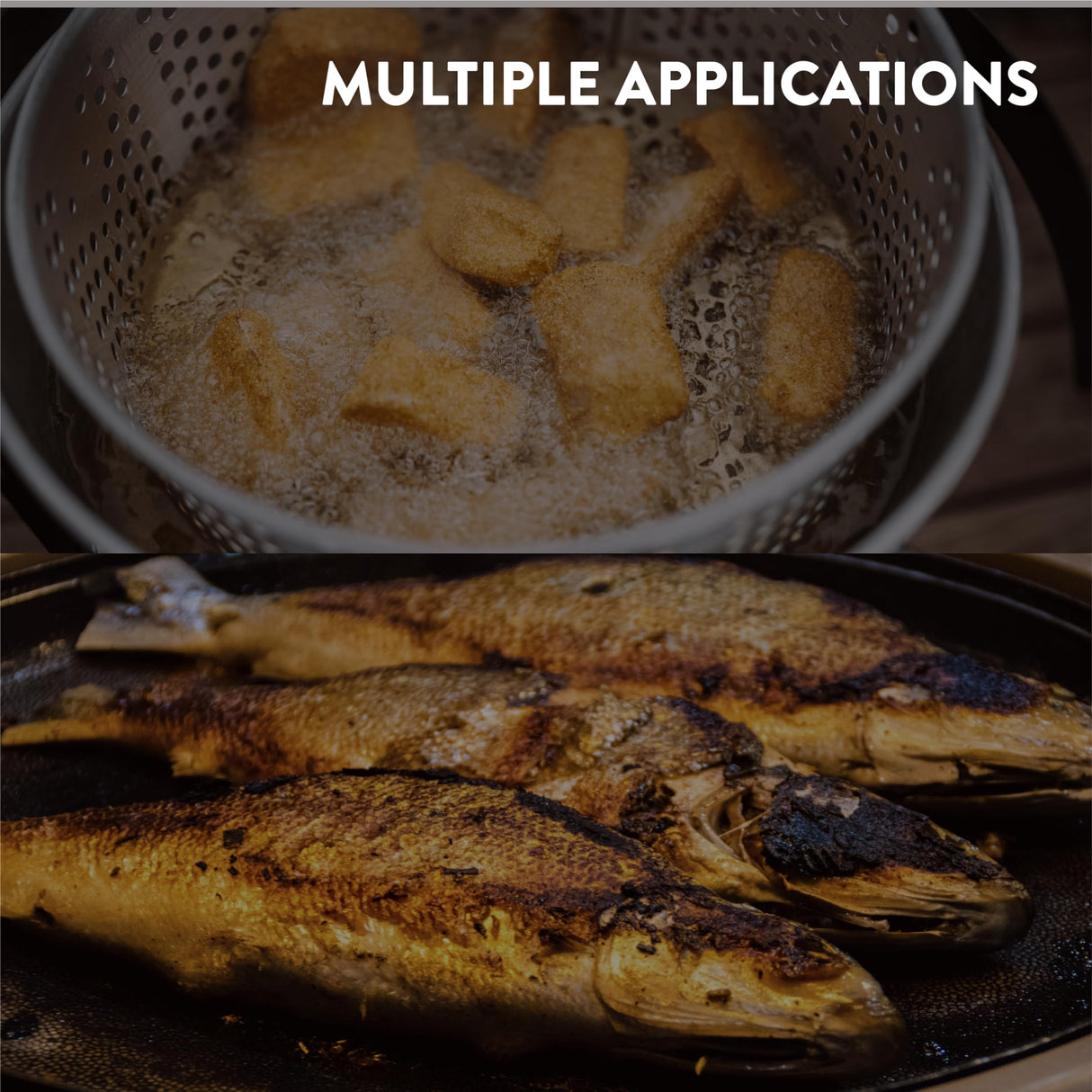 Gas One Aluminum Cooking Pot Deep Fryer with Basket – 10QT Aluminum Fry Pot with Easy Grip Handle – Durable Food Grade Outdoor Fryer with Perforated Strainer Basket – Ideal for Seafood, Chicken Gas One