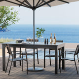 RoyalCraft Patio Expandable Table Dining Set for 4 to 10, Aluminum Outdoor Dining Table, Rectangular Patio Metal Table with Umbrella Hole for Backyard Porch, Deck ? Garden, Easy Assembly, Dark Grey RoyalCraft