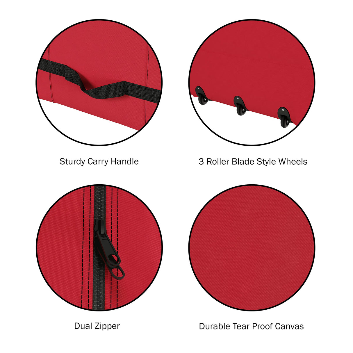 Christmas Tree Storage Bag with Wheels - Canvas Duffel for 12-Foot Fake Trees and Protecting Holiday Decorations and Inflatables by Elf Stor (Red) Elf Stor