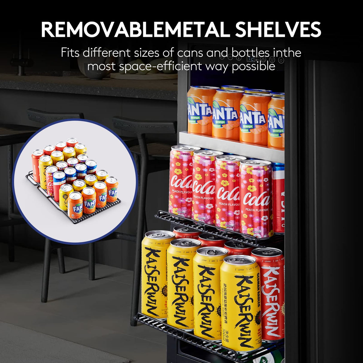 BODEGA Beverage Refrigerator Cooler,15 inch drink fridge under counter,100 cans mini Fridge with Glass Door for Soda Beer,Wine,Beverage Cooler for Home,Kitchen, Bar or Office. BODEGA