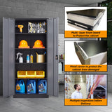 STANI Garage Storage Cabinet, Metal Storage Cabinet with 4 Adjustable Shelves, 71" Steel Lockable File Cabinet, Locking Steel Storage Cabinet for Office,Home,Garage,Gym,School STANI