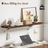 Alsonerbay 36 Inch Floating Shelves for Wall Storage, Wooden Wall Shelves Large Rustic Shelves for Bathroom, Living Room, Bedroom (2 Pack, Dark Brown) Alsonerbay