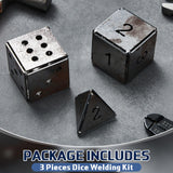 Therwen 3 Pieces Dice Welding Kit Welding Coupons DIY Welding Equipment Mild Steel Triangle Plate for Beginners TIG MIG Gas Arc Stick Welding Training Practice Accessories Tools, 3 Styles (1.5 Inch) Therwen