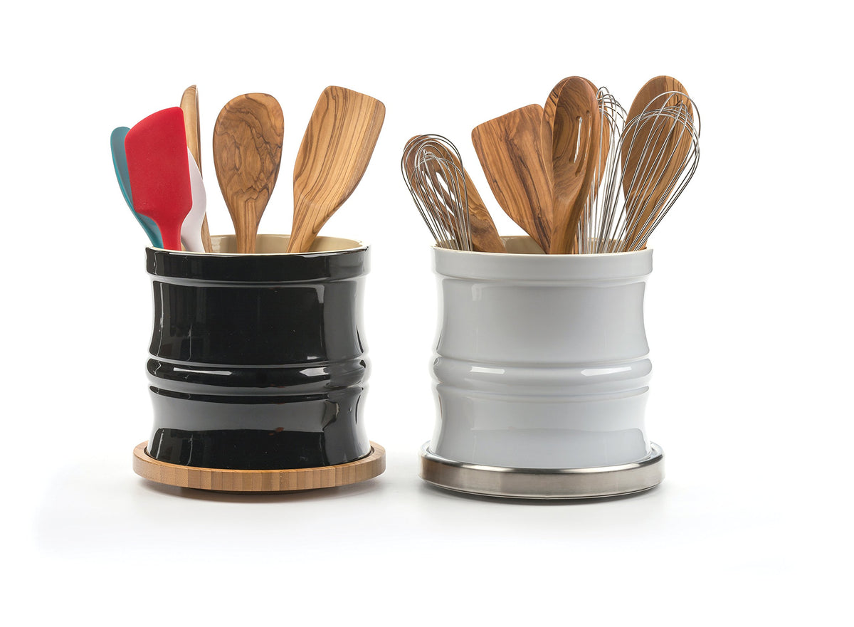 RSVP International Tool Crock Turntable Lazy Susan, Bamboo, 8.25" | Handy in Cabinets or on Counters | Rotating Base with Sturdy Lip | Organize Spices & Small Bottles RSVP International