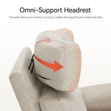 MCombo Oversized Swivel Glider Rocker Recliner with Adjustable Headrest, Dual Motor Power Recliner for Nursery, Led Nightlight, Fabric PR601 (Beige) MCombo