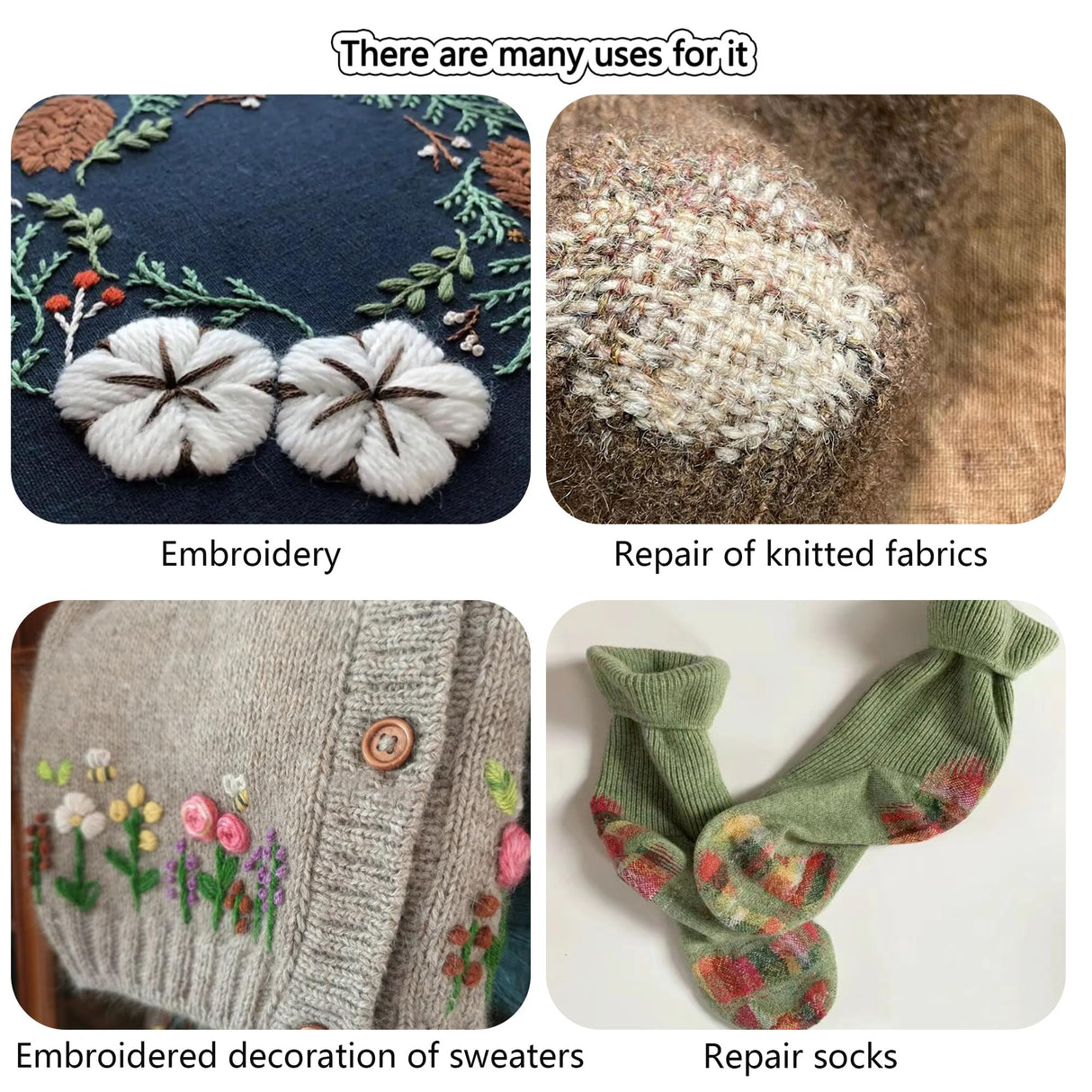 Connimonet Wool Embroidery Thread Kit 20Pcs Wool Blend Thread for Embroidery for Hand Sewing DIY Wool Thread for Embroidery 42S/2 Machine Sewing Thread (Colour B) Connimonet