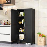 erosoei Metal Pantry Storage Cabinet, Kitchen Storage Cabinets with Adjustable Feet and Shelves, Pantry Cabinet for Kitchen, Living Room, Laundry Room and Dinning Room erosoei