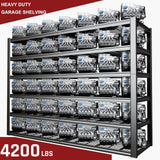 PMKES 67" W Garage Shelving Heavy Duty, Adjustable 6 Tier Metal Shelves, Commercial Metal Shelf Rack, Industrial Shelving PMKES