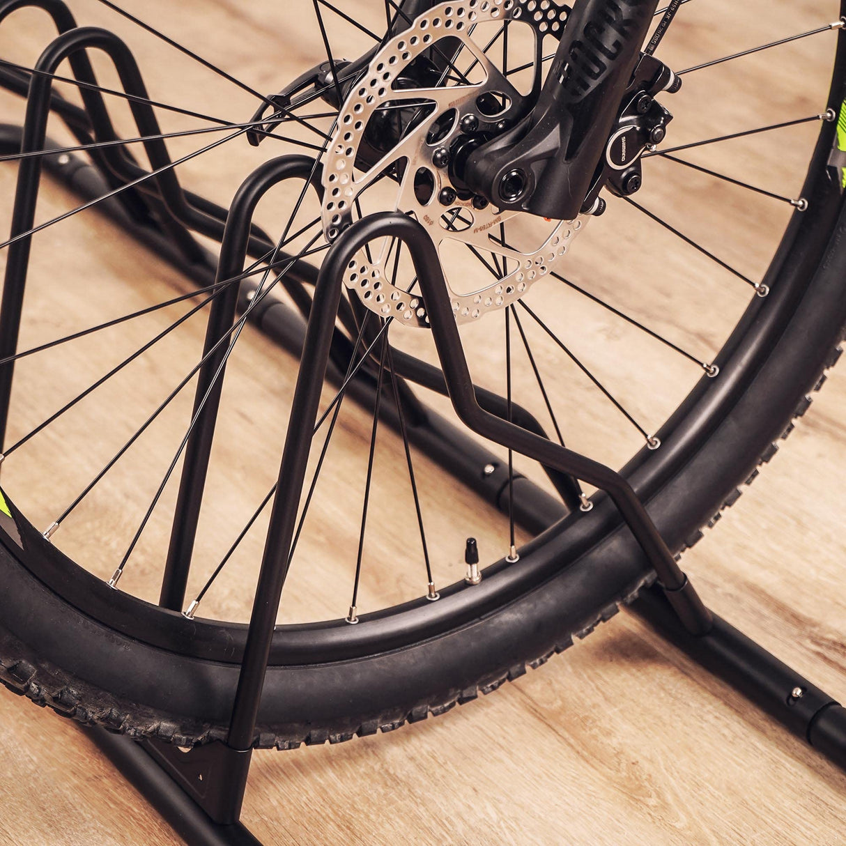 CyclingDeal Bicycle Floor Parking Rack Stand - for Mountain MTB Road Bike - Indoor Home Garage Storage - Classic 4 Bikes CyclingDeal