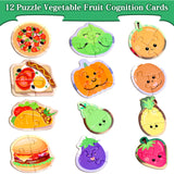 Magnetic Puzzles for Kids Ages 1-3, Travel Toddler Puzzles Ages 2-4 Year, Food Activities Toy for Boys & Girls 3-5 yo - Learning Magnet Gift for Road Trip QimuMku